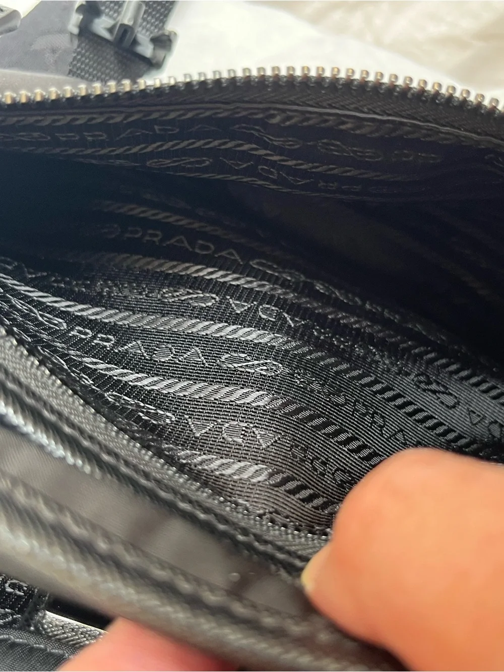Prada Black Nylon Messenger Bag with Front Buckles